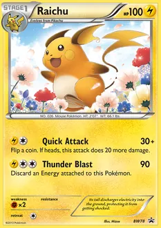 BW Black Star Promos Raichu Pokémon card